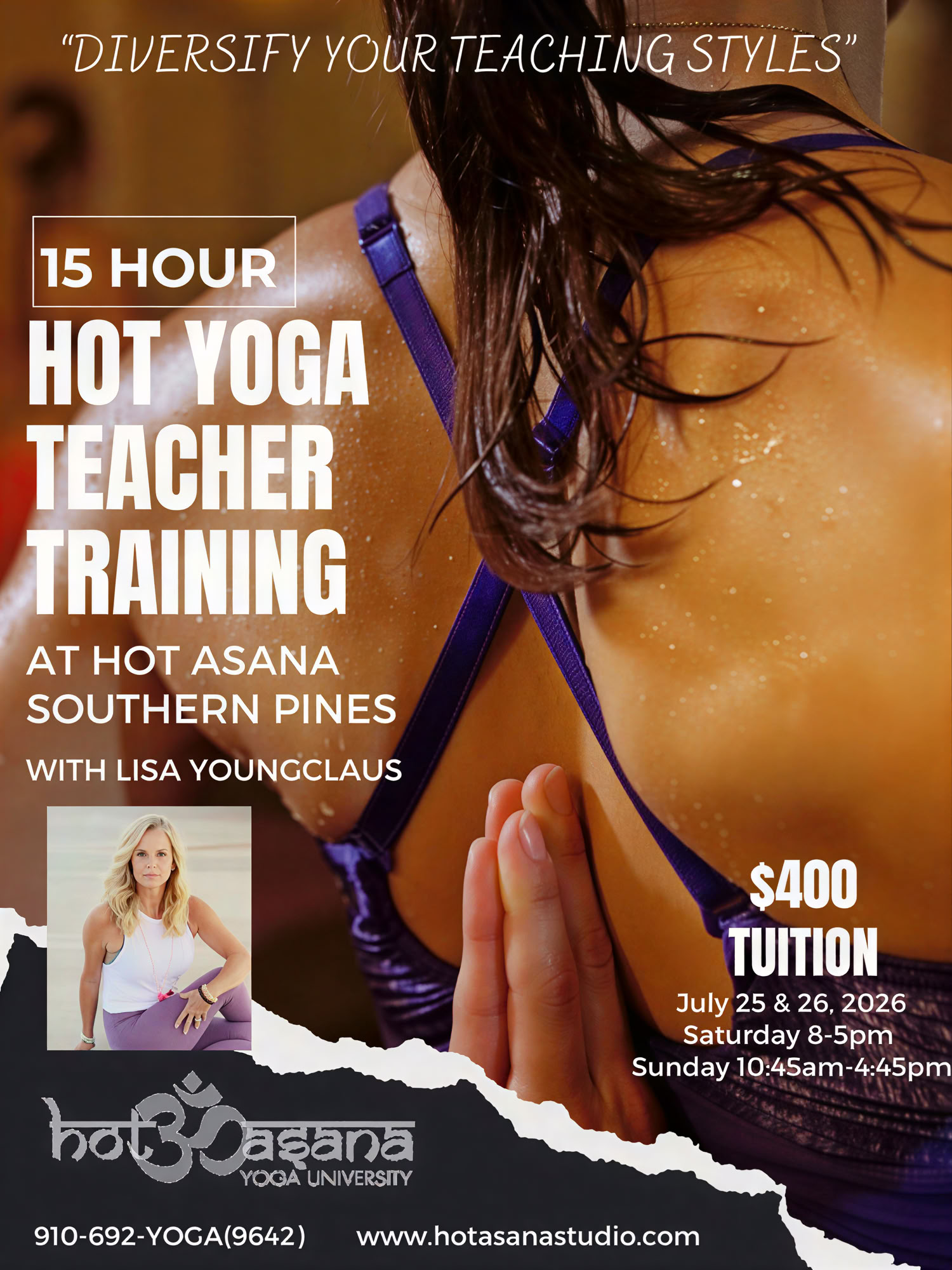 15 tunnin hot yoga -opettajankoulutus | Southern Pines