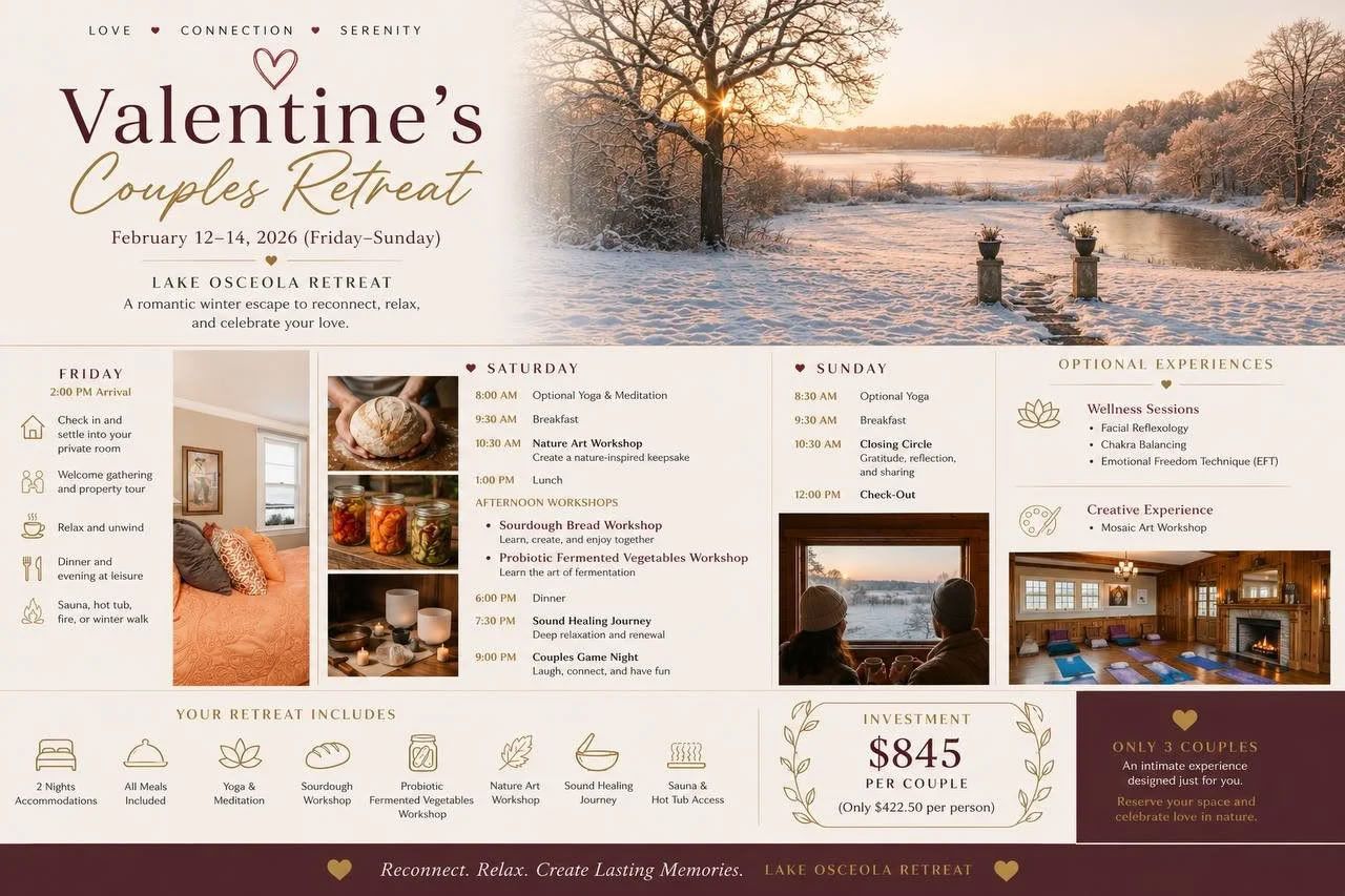 Ystävänpäivän pariretriitti — Lake Osceola Retreat