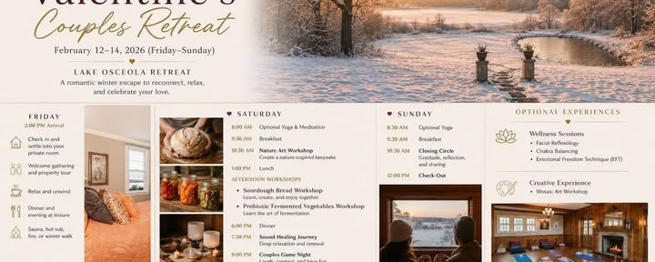 Ystävänpäivän pariretriitti — Lake Osceola Retreat