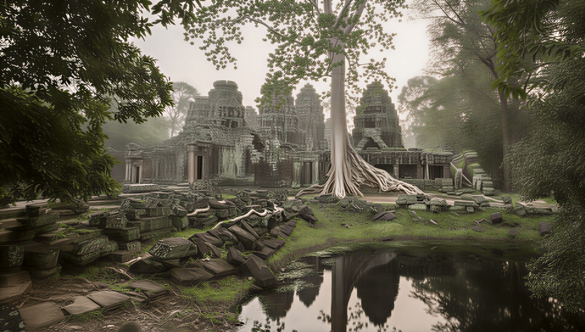 Angkor Watin retriitti Renata Sarasvati Diemin kanssa
